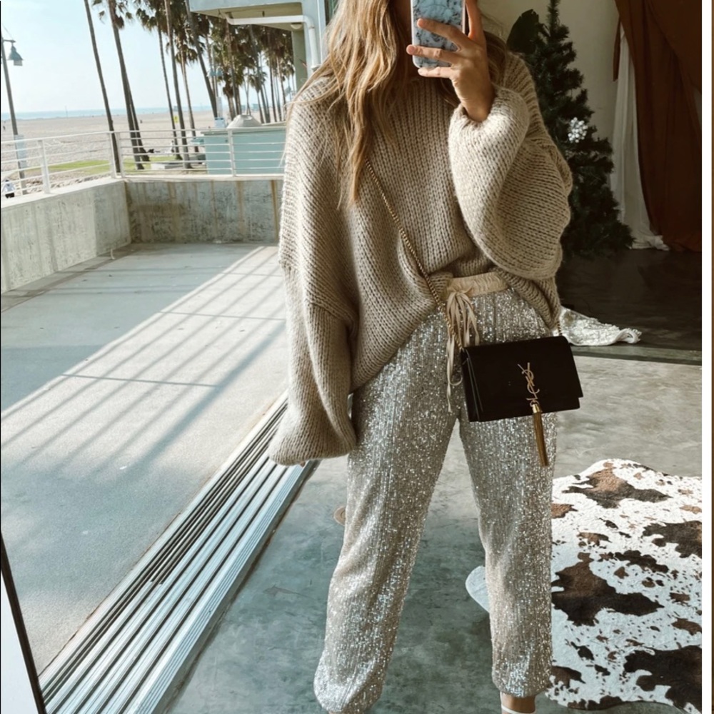 12th and tribe sequined joggers worn once